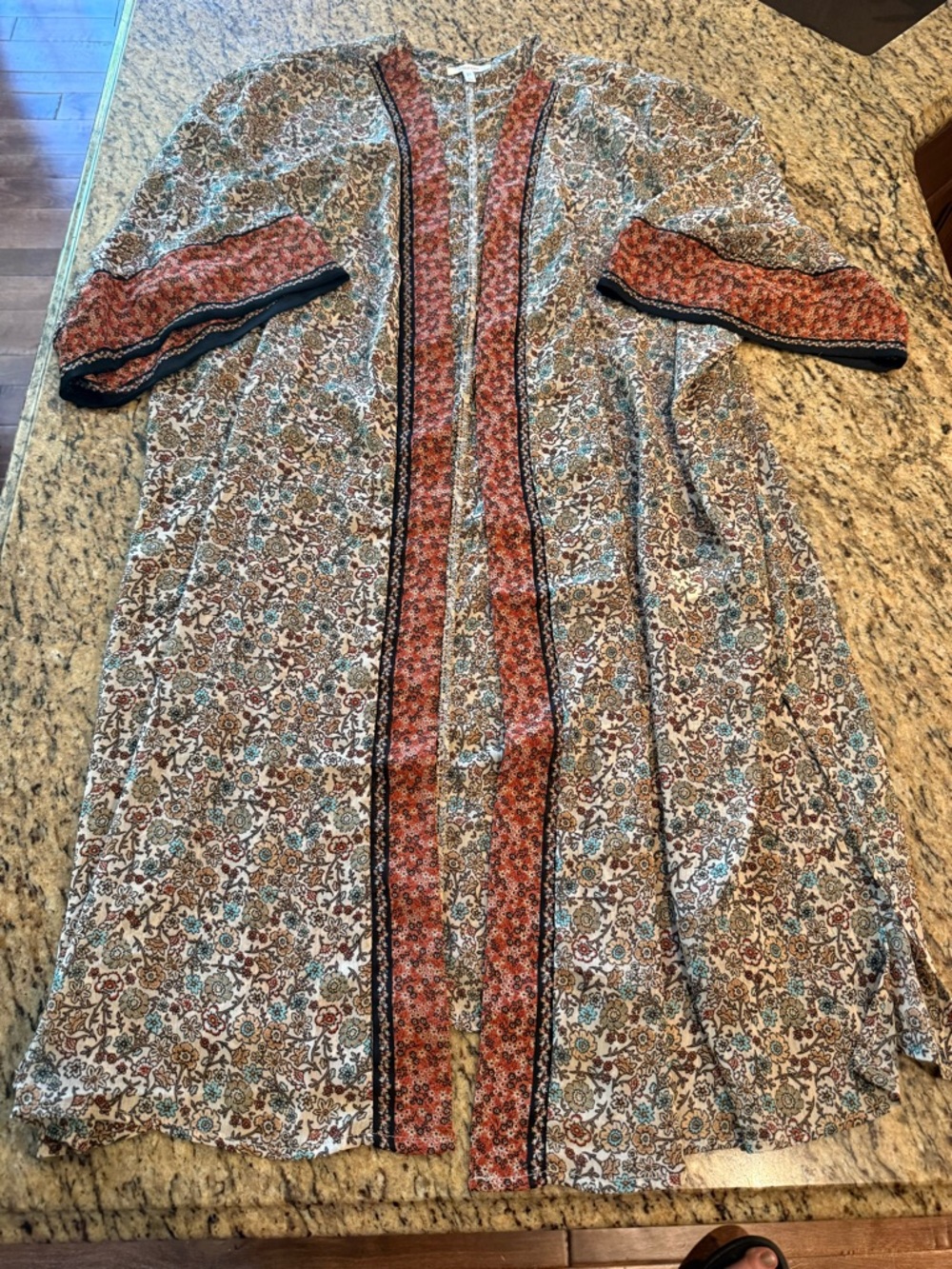 Maurices 3x Boho Lagenlook Floral Duster layering top